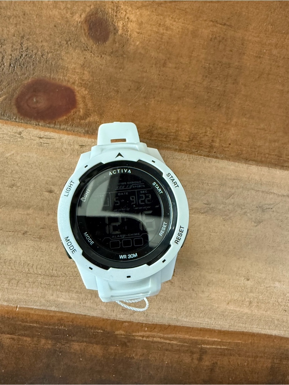 Activa Digital Sport Quartz Watch - White, 30m Water-Resistant, Chrono/Alarm